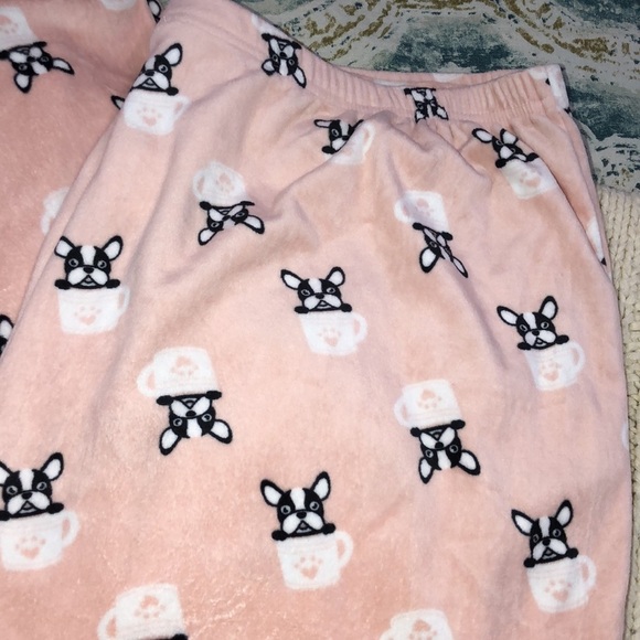 Como Vintage pink soft pajama pants size large dog puppy print - Picture 5 of 8